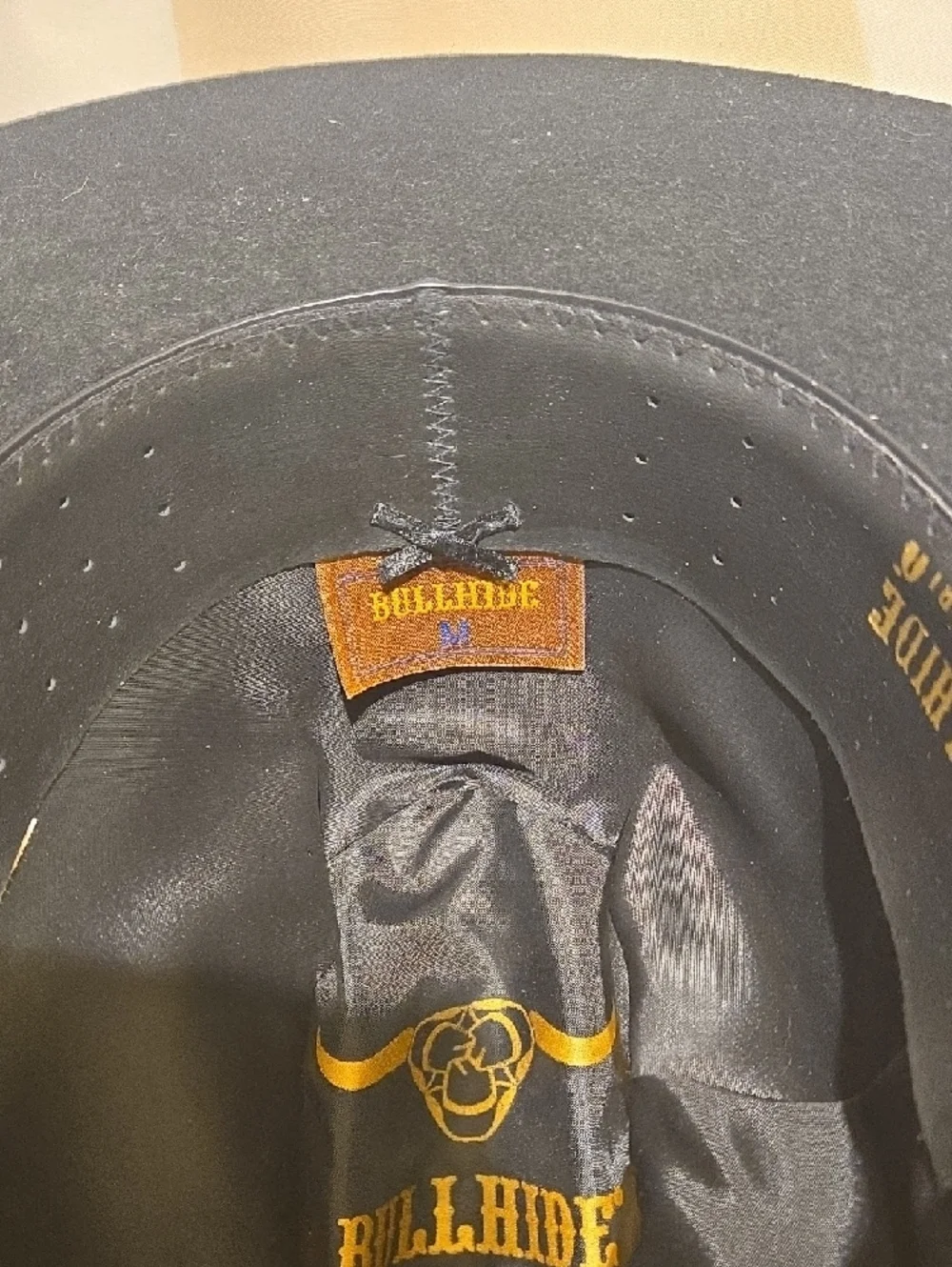 Black Felt Wide-Brim Cowboy Hat with Decorative Band - Picture 8 of 15